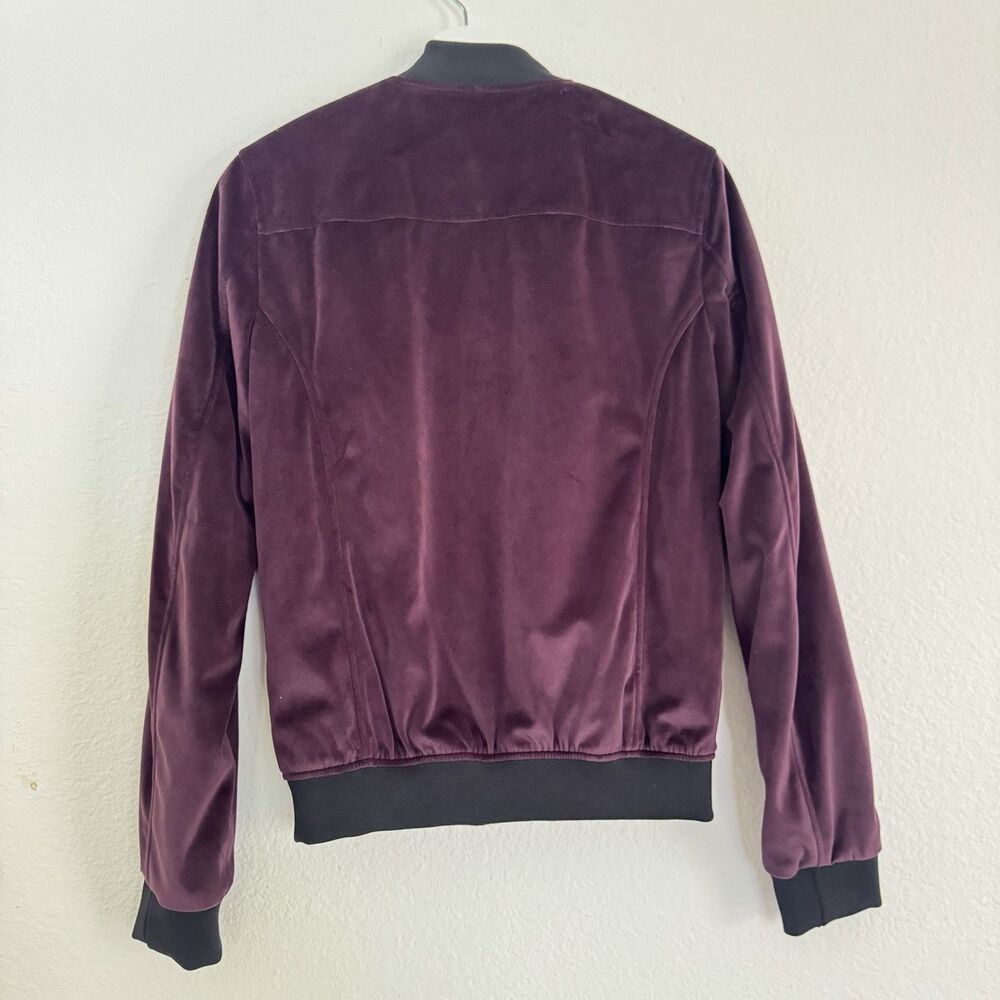 River Island Men Jacket Dark Red Purple Burgundy Bomber Versify Size XS - Picture 2 of 12